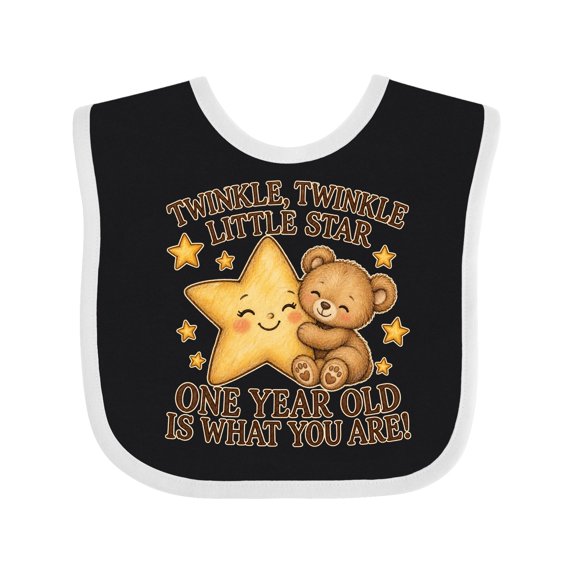 Inktastic Twinkle Twinkle Little Star First Birthday Boys or Girls Baby Bib