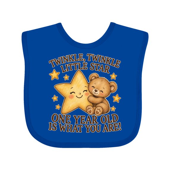 Inktastic Twinkle Twinkle Little Star First Birthday Boys or Girls Baby Bib