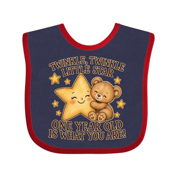 Inktastic Twinkle Twinkle Little Star First Birthday Boys or Girls Baby Bib