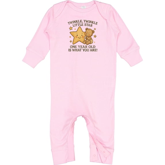 Inktastic Twinkle Twinkle Little Star One Year Old Birthday Baby Romper Coveralls