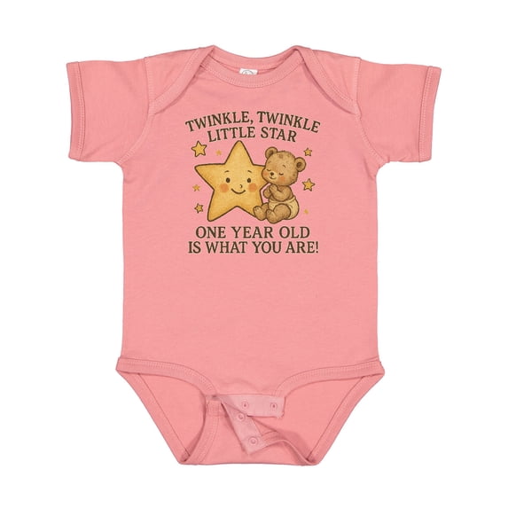 Inktastic Twinkle Twinkle Little Star One Year Old Birthday Boys or Girls Baby Bodysuit