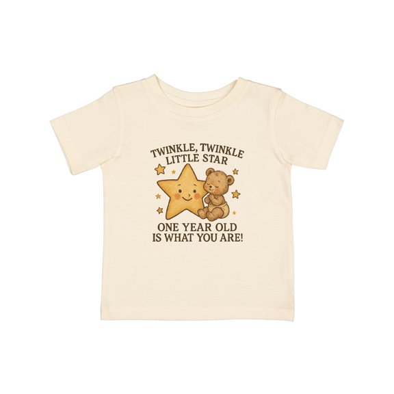 Inktastic Twinkle Twinkle Little Star One Year Old Birthday Boys or Girls Baby T-Shirt