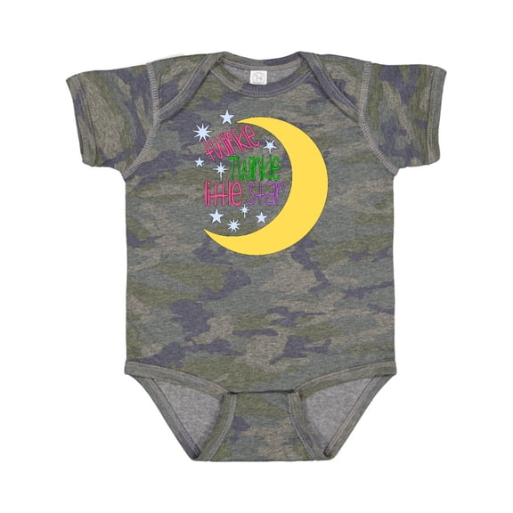 Inktastic Twinkle Twinkle Little Star with Yellow Moon Boys or Girls Baby Bodysuit