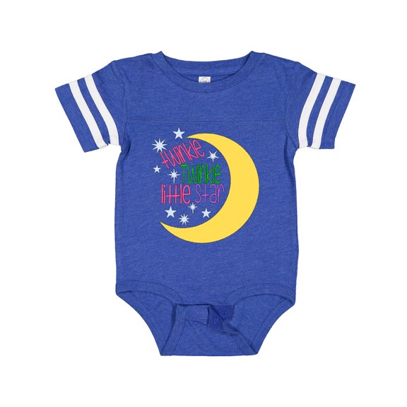 Inktastic Twinkle Twinkle Little Star with Yellow Moon Boys or Girls Baby Bodysuit