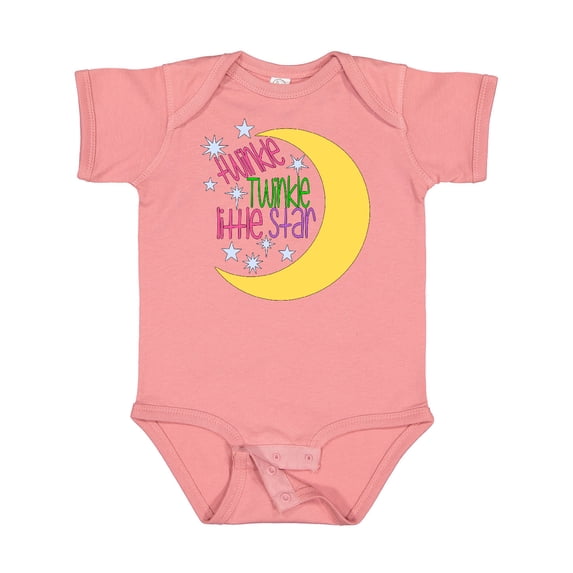 Inktastic Twinkle Twinkle Little Star with Yellow Moon Boys or Girls Baby Bodysuit