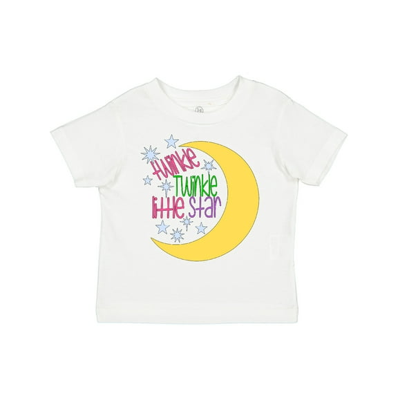 Inktastic Twinkle Twinkle Little Star with Yellow Moon Boys or Girls Toddler T-Shirt