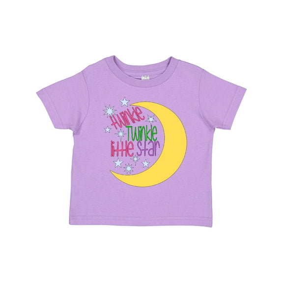 Inktastic Twinkle Twinkle Little Star with Yellow Moon Boys or Girls Toddler T-Shirt
