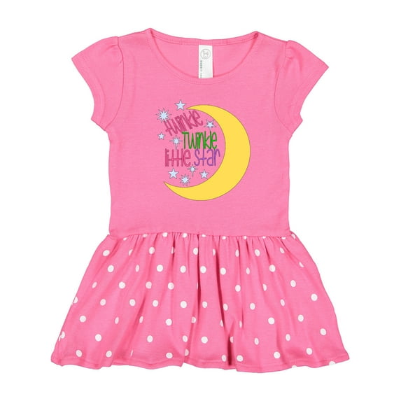 Inktastic Twinkle Twinkle Little Star with Yellow Moon Girls Toddler Dress