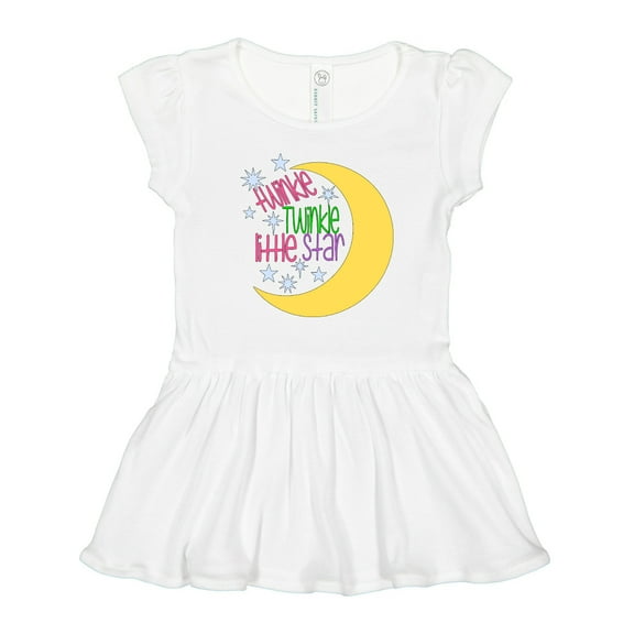 Inktastic Twinkle Twinkle Little Star with Yellow Moon Girls Toddler Dress