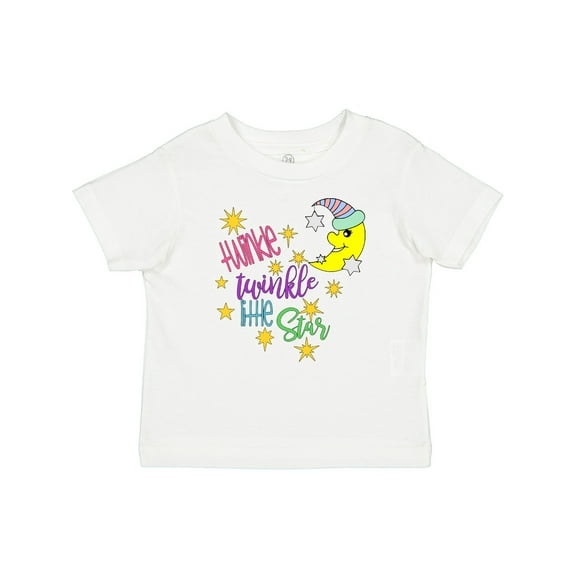 Inktastic Twinkle, Twinkle, Little Star with Yellow Moon in Night Cap Boys or Girls Baby T-Shirt