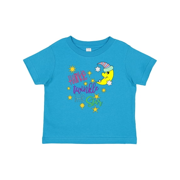 Inktastic Twinkle, Twinkle, Little Star with Yellow Moon in Night Cap Boys or Girls Baby T-Shirt