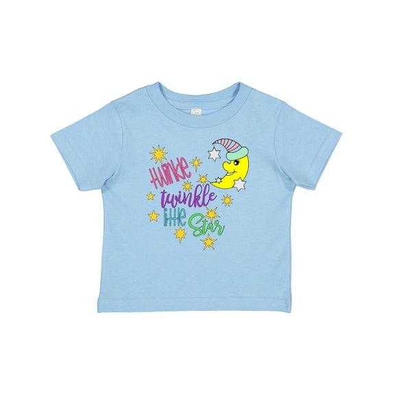 Inktastic Twinkle, Twinkle, Little Star with Yellow Moon in Night Cap Boys or Girls Baby T-Shirt