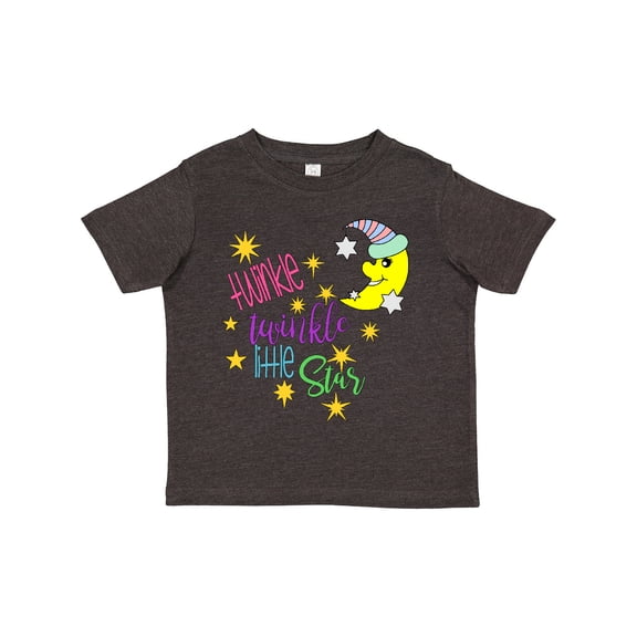 Inktastic Twinkle, Twinkle, Little Star with Yellow Moon in Night Cap Boys or Girls Toddler T-Shirt