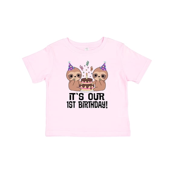 Inktastic Twins 1st Birthday Sloth Boy Girl 1 Year Old Boys or Girls Baby T-Shirt