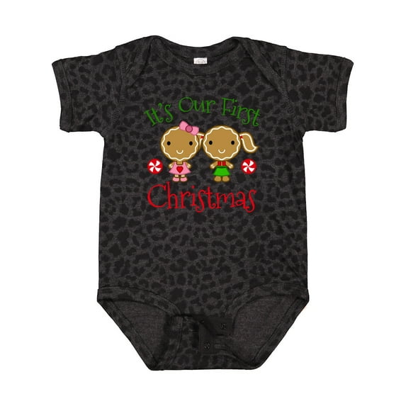 Inktastic Twins 1st Christmas Gingerbread Girls Girls Baby Bodysuit