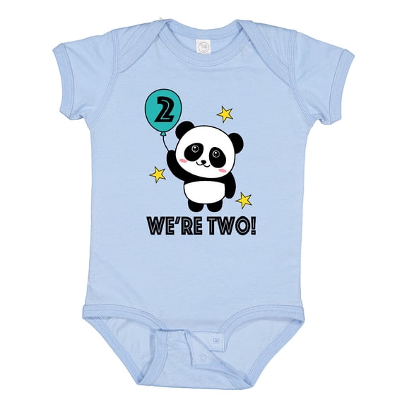 Inktastic Twins 2nd Birthday Panda Boys or Girls Baby Bodysuit