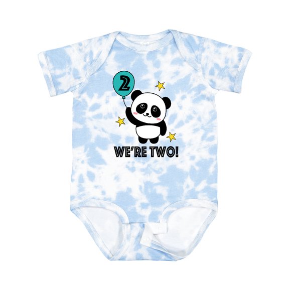 Inktastic Twins 2nd Birthday Panda Boys or Girls Baby Bodysuit