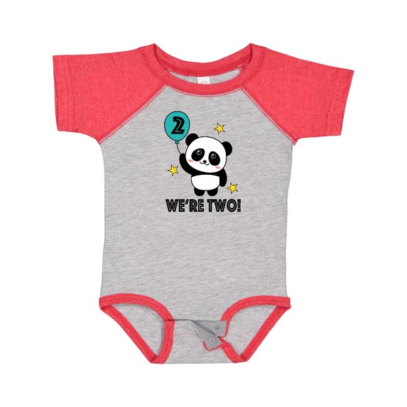 Inktastic Twins 2nd Birthday Panda Boys or Girls Baby Bodysuit
