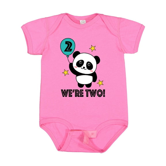 Inktastic Twins 2nd Birthday Panda Boys or Girls Baby Bodysuit