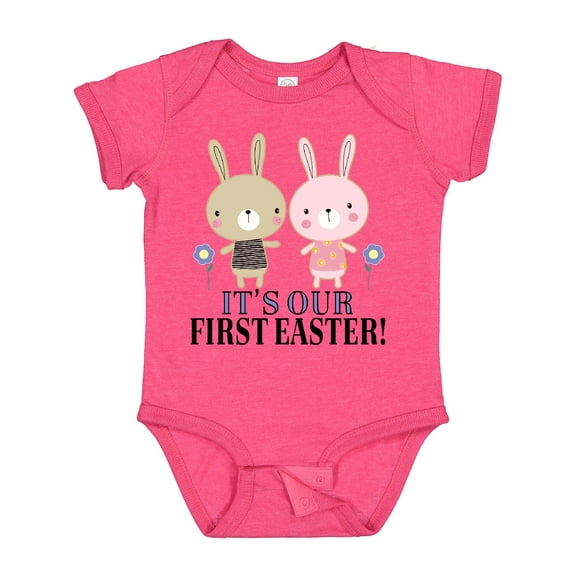 Inktastic Twins First Easter Boy Girl Boys or Girls Baby Bodysuit