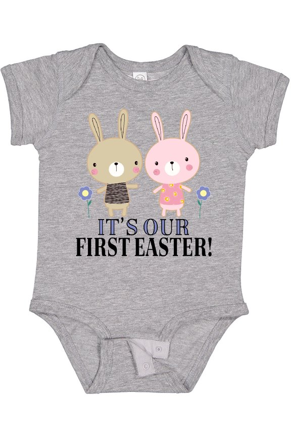 Twins First Easter Boy Girl Boys or Girls Baby Bodysuit