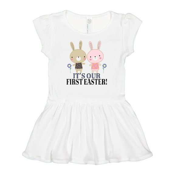 Inktastic Twins First Easter Boy Girl Girls Baby Dress
