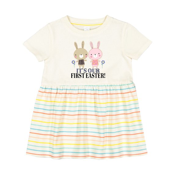 Inktastic Twins First Easter Boy Girl Girls Baby Dress