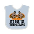 thumbnail image 1 of Inktastic Twins First Thanksgiving Turkey Boys or Girls Baby Bib, 1 of 4