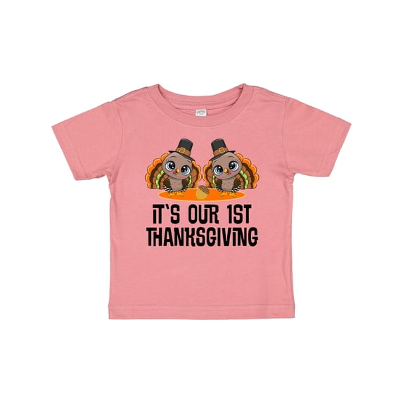 Inktastic Twins First Thanksgiving Turkey Boys or Girls Baby T-Shirt