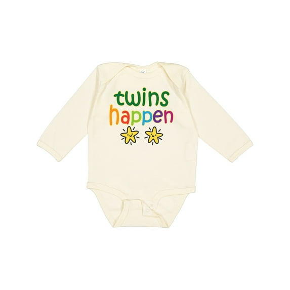 Inktastic Twins Happen Baby Boys or Girls Long Sleeve Baby Bodysuit