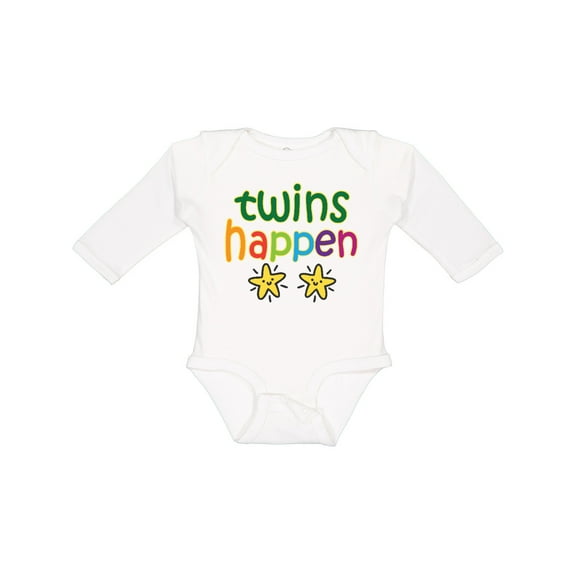 Inktastic Twins Happen Baby Boys or Girls Long Sleeve Baby Bodysuit