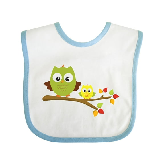 Inktastic Two Cute Owls on a Branch Boys or Girls Baby Bib