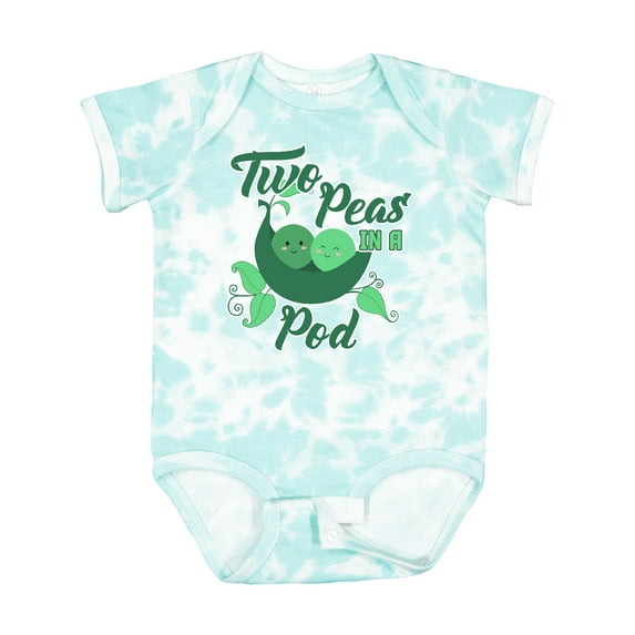 Inktastic Two Peas in a Pod with Faces Boys or Girls Baby Bodysuit
