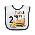 thumbnail image 1 of Inktastic Two and Digging It Bulldozer 2nd Birthday Boys or Girls Baby Bib, 1 of 4