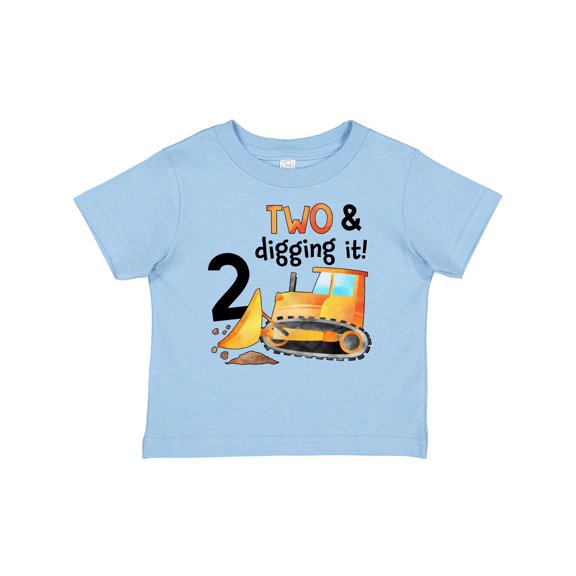 Inktastic Two and Digging It Bulldozer 2nd Birthday Boys or Girls Baby T-Shirt