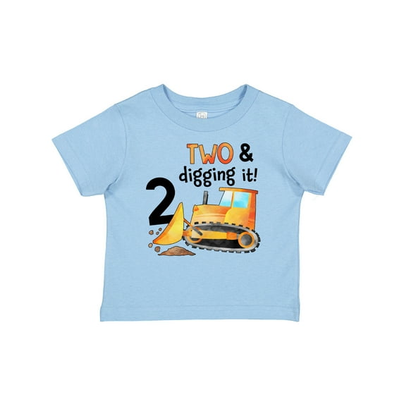Inktastic Two and Digging It Bulldozer 2nd Birthday Boys or Girls Baby T-Shirt