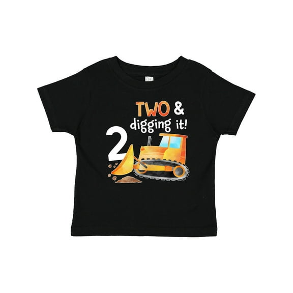 Inktastic Two and Digging It Bulldozer 2nd Birthday Boys or Girls Baby T-Shirt