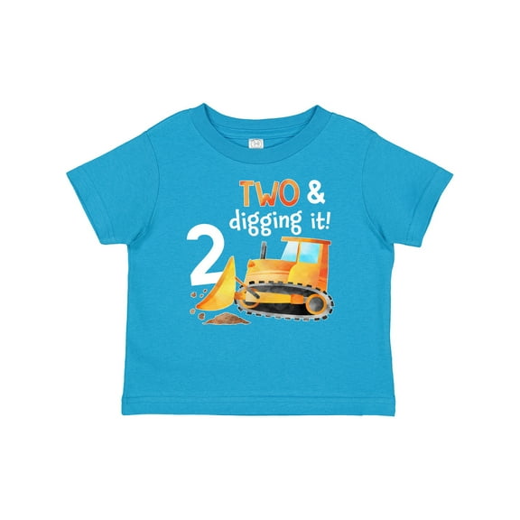 Inktastic Two and Digging It Bulldozer 2nd Birthday Boys or Girls Baby T-Shirt