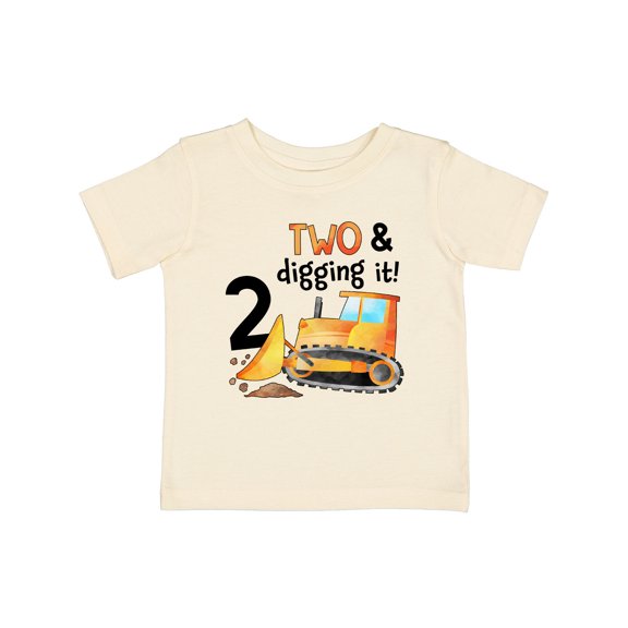 Inktastic Two and Digging It Bulldozer 2nd Birthday Boys or Girls Baby T-Shirt