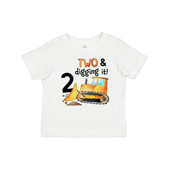 Inktastic Two and Digging It Bulldozer 2nd Birthday Boys or Girls Baby T-Shirt