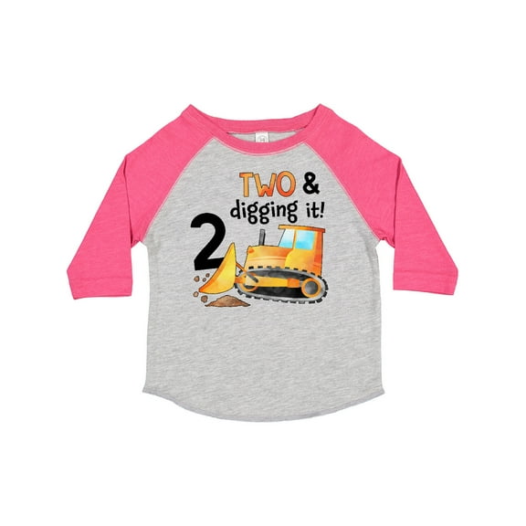 Inktastic Two and Digging It Bulldozer 2nd Birthday Boys or Girls Toddler T-Shirt