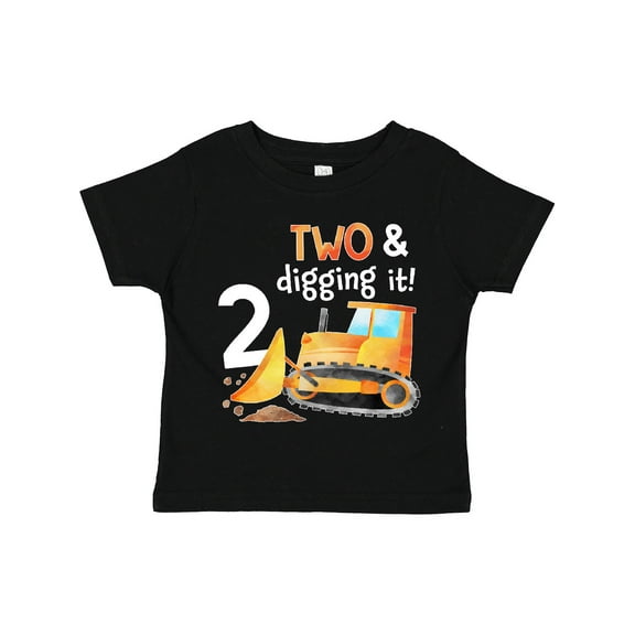 Inktastic Two and Digging It Bulldozer 2nd Birthday Boys or Girls Toddler T-Shirt