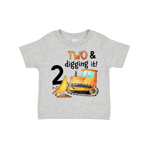 Inktastic Two and Digging It Bulldozer 2nd Birthday Boys or Girls Toddler T-Shirt