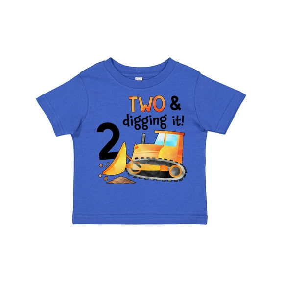 Inktastic Two and Digging It Bulldozer 2nd Birthday Boys or Girls Toddler T-Shirt