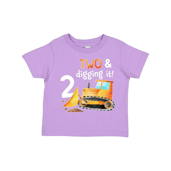 Inktastic Two and Digging It Bulldozer 2nd Birthday Boys or Girls Toddler T-Shirt