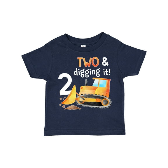 Inktastic Two and Digging It Bulldozer 2nd Birthday Boys or Girls Toddler T-Shirt