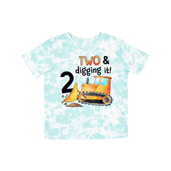 Inktastic Two and Digging It Bulldozer 2nd Birthday Boys or Girls Toddler T-Shirt