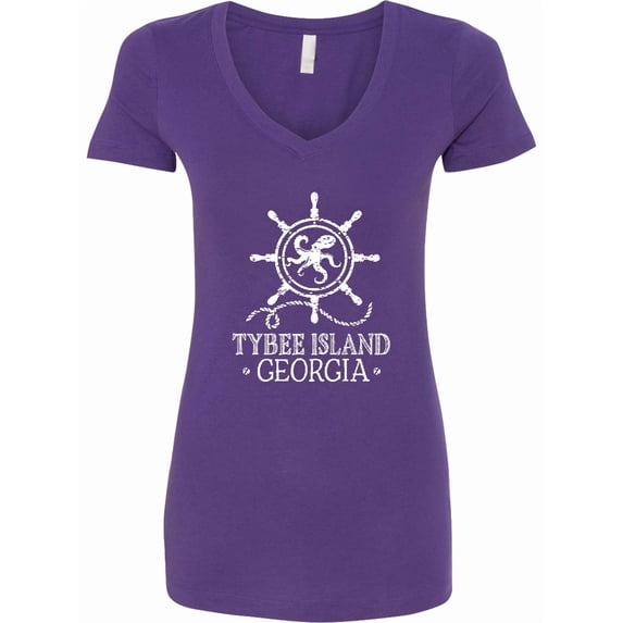 Inktastic Tybee Island Georgia Travel Women's V-Neck T-Shirt