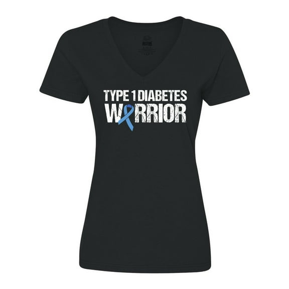 Inktastic Type 1 Diabetes Warrior Women's V-Neck T-Shirt