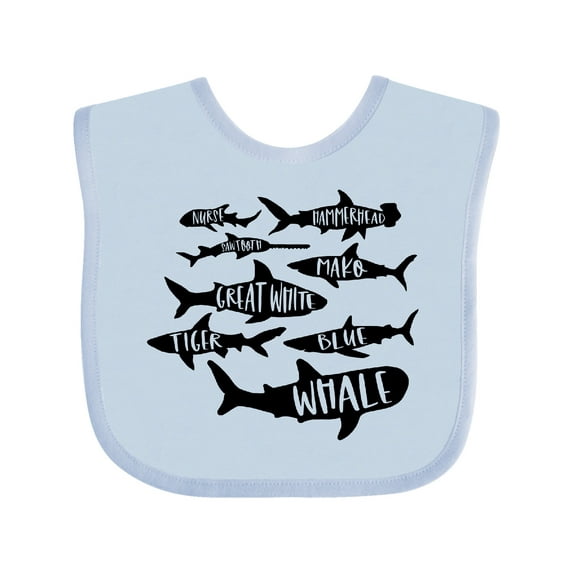 Inktastic Types of Sharks Boys or Girls Baby Bib